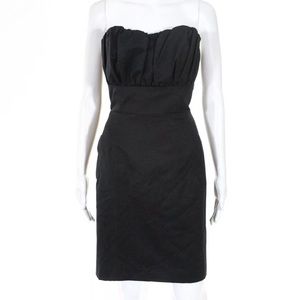 Abaete Black Wool Blend Strapless Cocktail Dress
